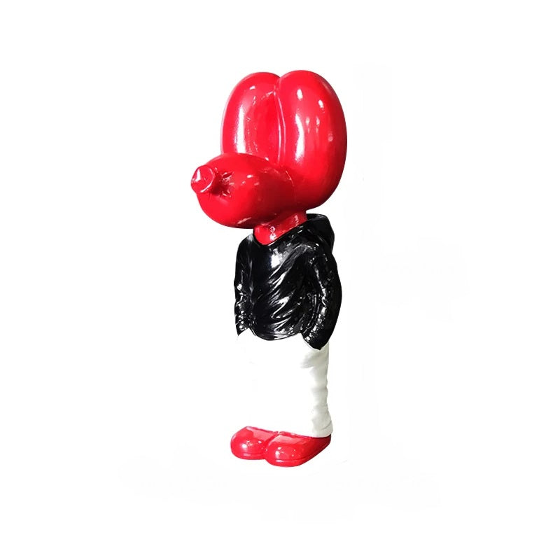 Anyhouz Home Figurine Balloon Dog Statue Red 7inch Street Art Resin